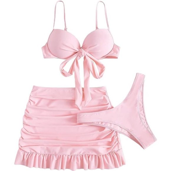 NWT Light Pink Swimsuit Hat Strappy High Heel Shoes Halloween Barbie Cos… - Picture 3 of 16